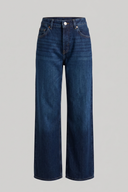 Women's Dark Blue High Rise Wide Leg Jeans