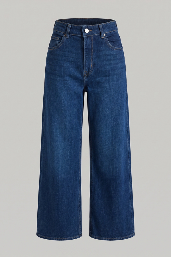 Women's Blue High Rise Wide Leg Denim Jeans