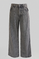 Women's Gray Wide Leg High Waist Denim Pants