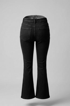 Women's Black High Waist Bootcut Denim Pants