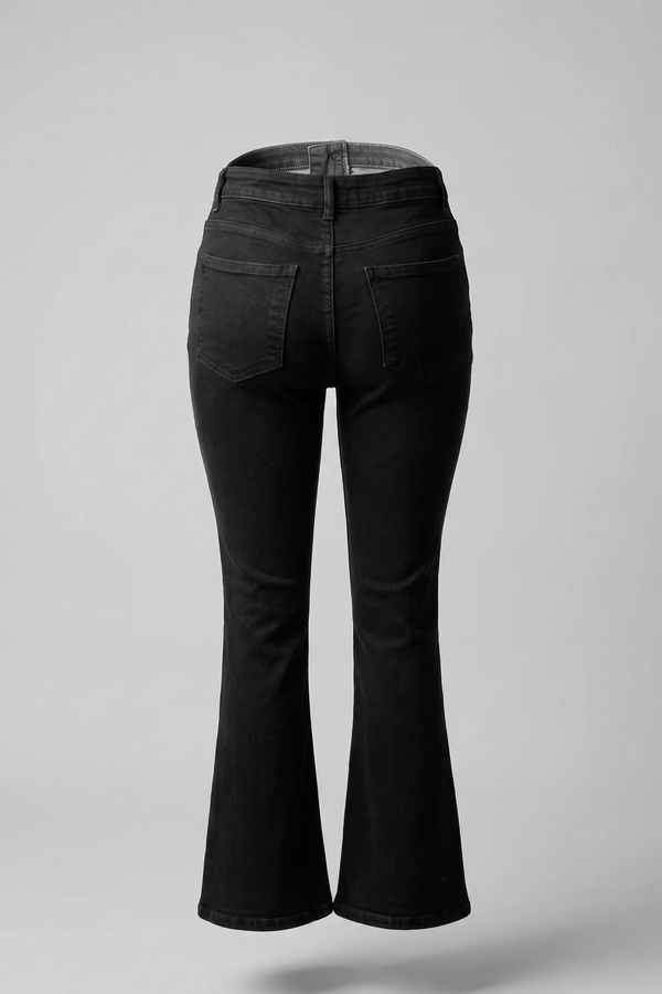 Women's Black High Waist Bootcut Denim Pants