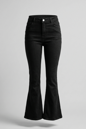 Women's Black High Waist Bootcut Denim Pants