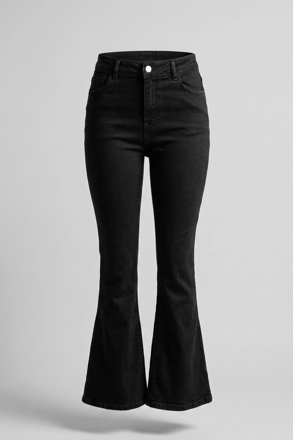 Women's Black High Waist Bootcut Denim Pants