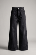 Women's Black High Rise Wide Leg Denim Pants