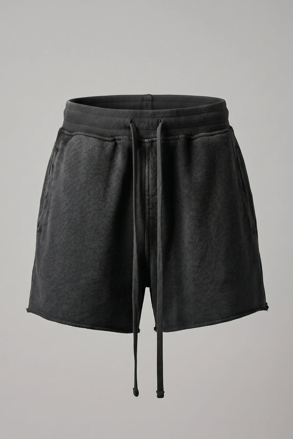 Women's Charcoal Acid Wash Oversized Short Set - 2 Piece