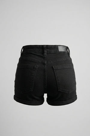 High Waist Stretch Denim Shorts