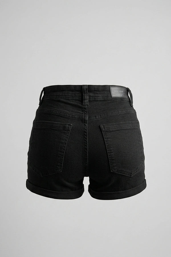 High Waist Stretch Denim Shorts