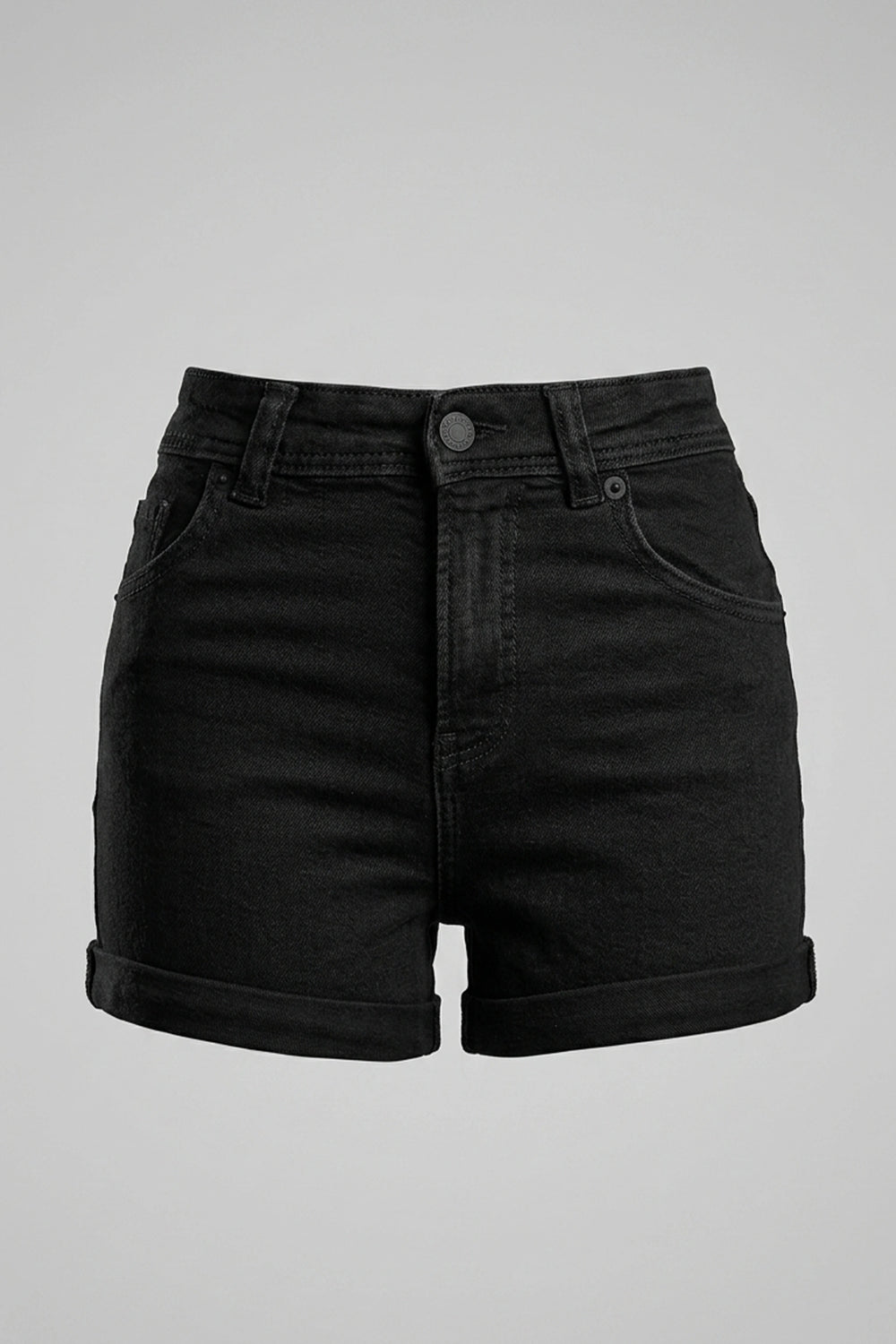 High Waist Stretch Denim Shorts