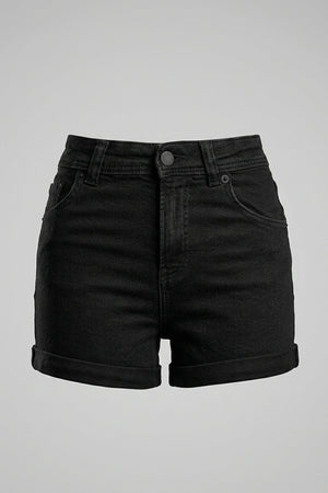 High Waist Stretch Denim Shorts