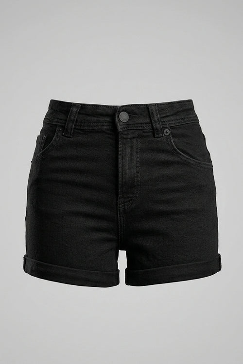 High Waist Stretch Denim Shorts