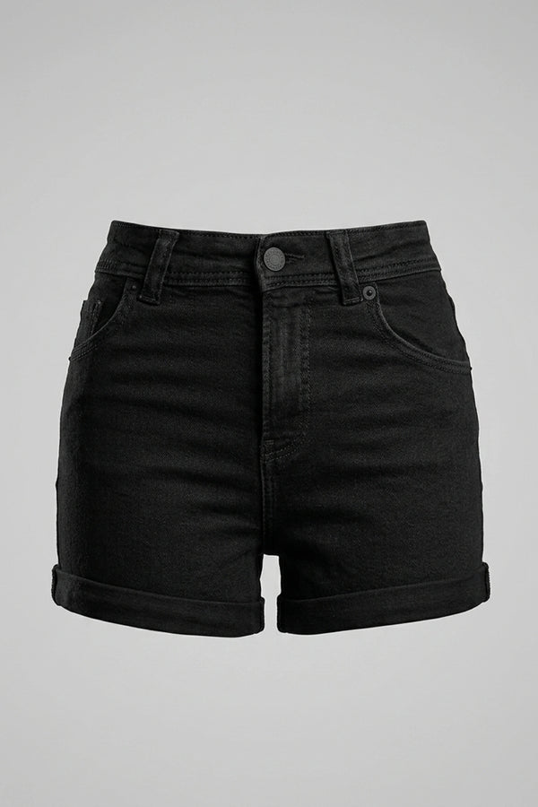 High Waist Stretch Denim Shorts