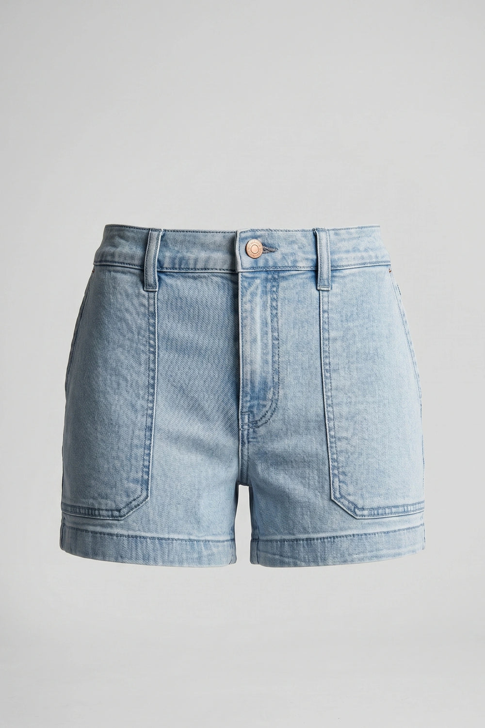 Women's Light Blue Stretchable Mid Rise Denim Shorts