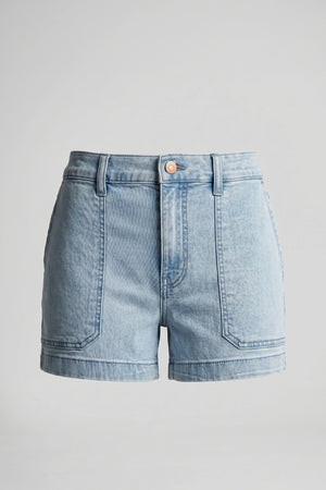 Women's Light Blue Stretchable Mid Rise Denim Shorts