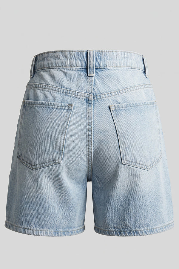 Women's Pure Denim High Waist Shorts Light Blue