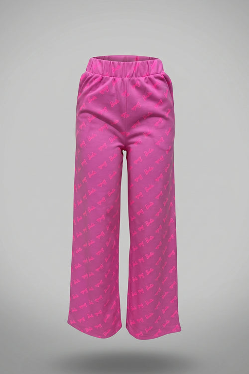 Women's Pink Wide Leg Jogger Pants High Waist