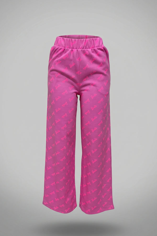 Women's Pink Wide Leg Jogger Pants High Waist