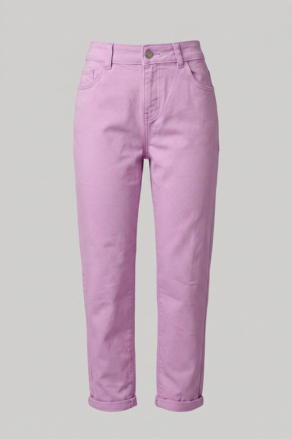 Women's Girlfriend High Waist Jeans Rolled Hem Denim