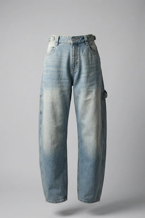 Women's Light Blue Balloon Carpenter Jeans – Wide Leg