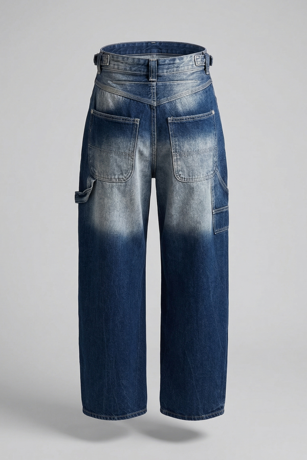 Women's Ash Blue Balloon Carpenter Jeans
