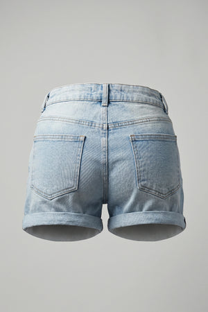 High Rise Light Blue Denim Shorts for Women