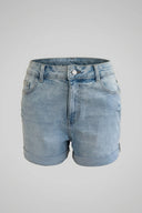 High Rise Light Blue Denim Shorts for Women