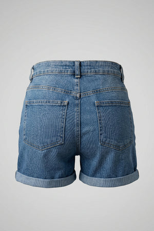 Trendy Light Blue Wear Ripped Stretch Denim Shorts