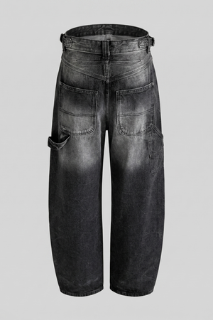 Women's Ash Black Balloon Carpenter Jeans