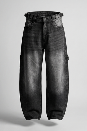 Women's Ash Black Balloon Carpenter Jeans
