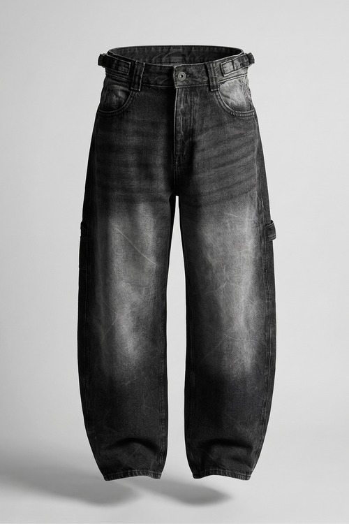 Women's Ash Black Balloon Carpenter Jeans