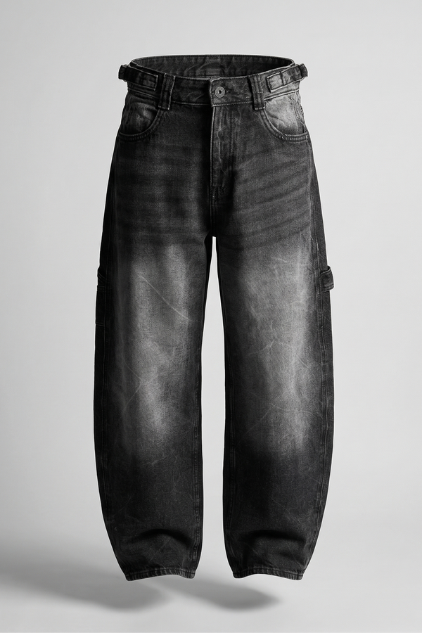 Women's Ash Black Balloon Carpenter Jeans