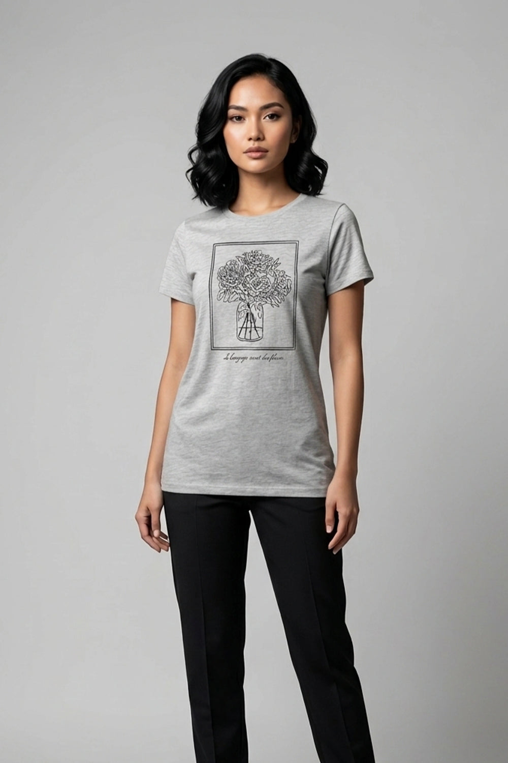 Women's Botanical Art Print Soft Casual Top