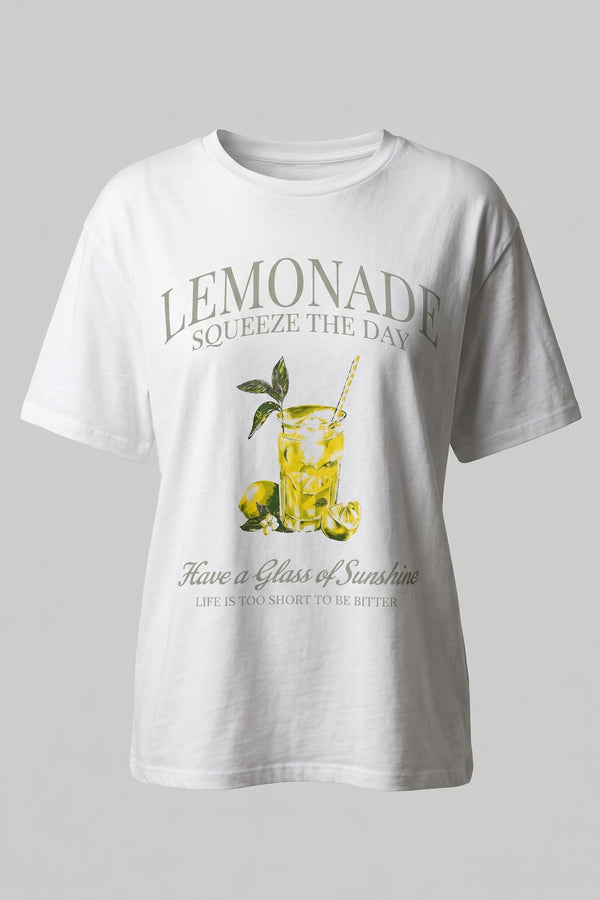 Women's Playful Lemonade Print Everyday T-Shirt