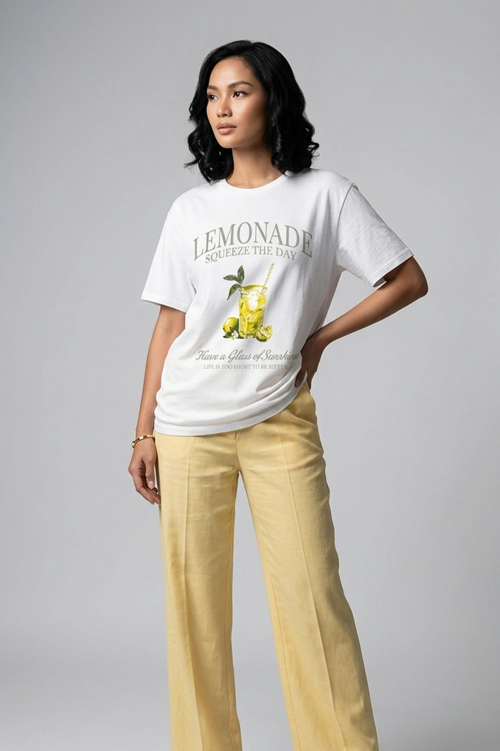 Women's Playful Lemonade Print Everyday T-Shirt