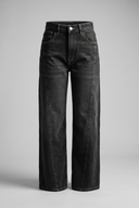 Women's Ash Black High Waist Wide Leg Denim Jeans - Relaxed