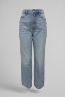 Women's Light Blue High Rise Straight Cut Jeans - Classic