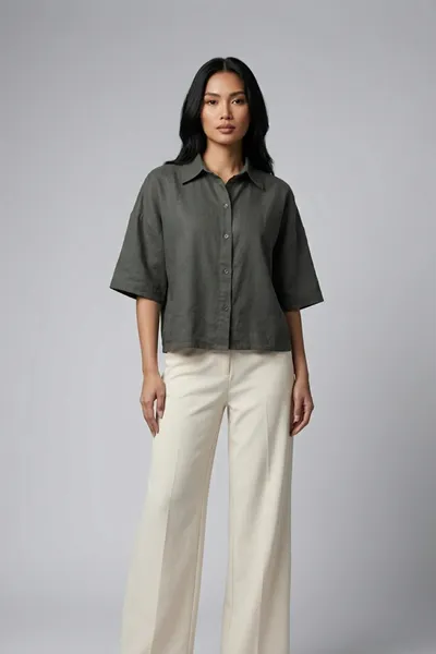 Over Size Crop Blouse