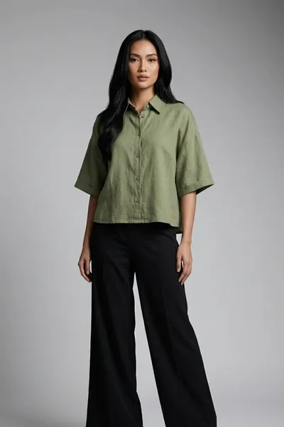 Over Size Crop Blouse