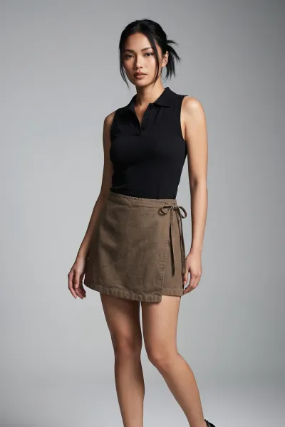 Ladies Denim Wrap Skort