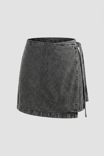 Ladies Denim Wrap Skort