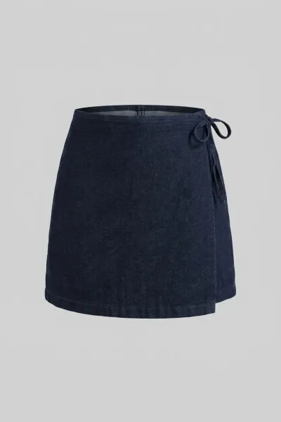 Ladies Denim Wrap Skort