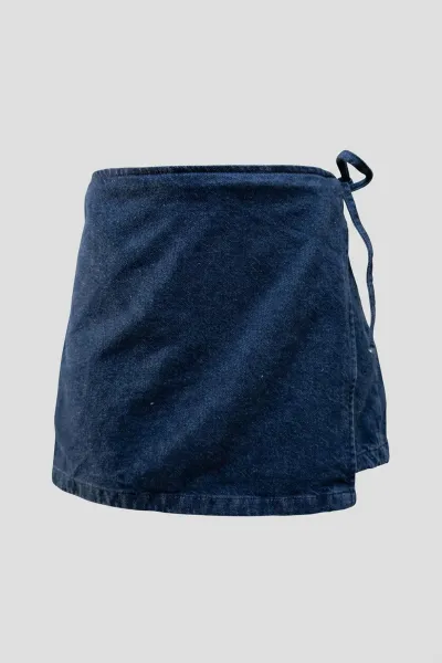 Ladies Denim Wrap Skort