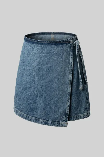 Ladies Denim Wrap Skort