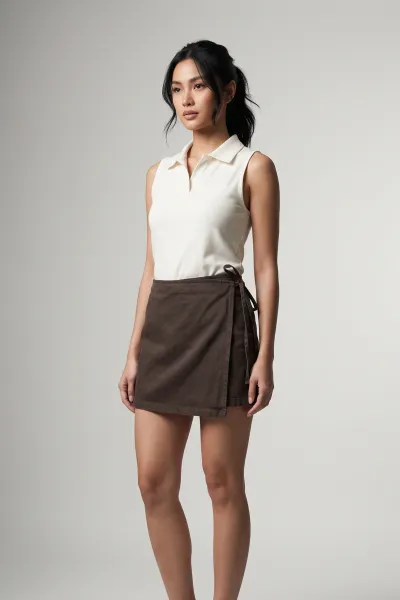 Ladies Denim Wrap Skort