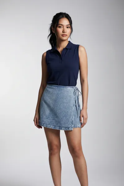 Ladies Denim Wrap Skort