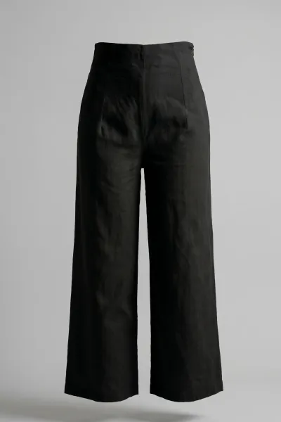 Women's Linen Wide Leg Super High Waist Trousers