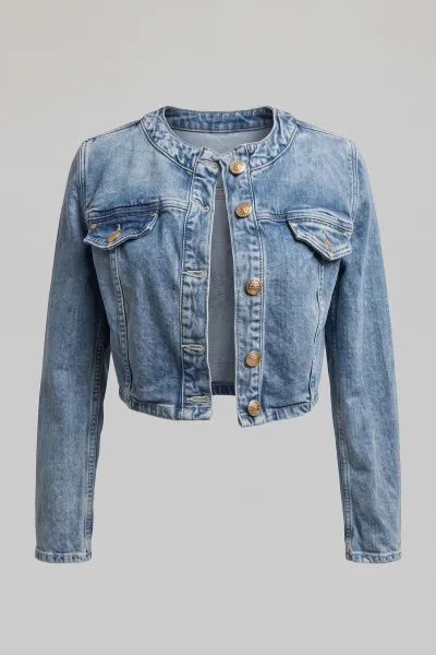 Women's Cropped Denim Jacket (styl01)