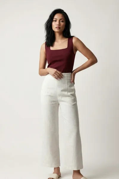 Ladies Side Zipper Super High Rise Trouser