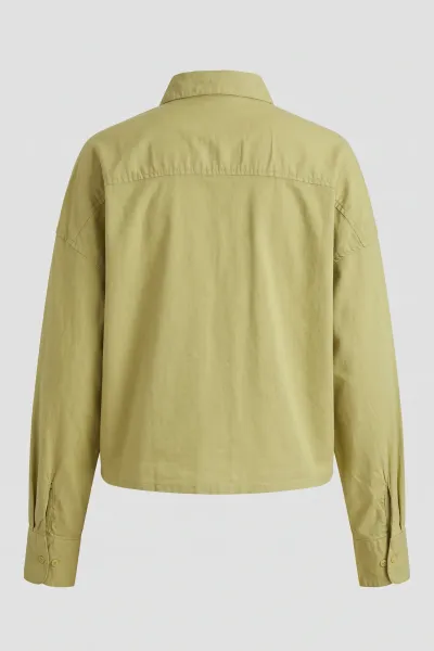 Ladies Cropped Relax Long Sleeve Ribbon Applique Style 01 L/s 01