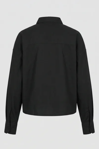 Ladies Cropped Relax Long Sleeve Ribbon Applique Style 01 L/s 01