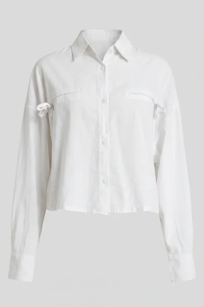 Ladies Cropped Relax Long Sleeve Ribbon Applique Style 01 L/s 01
